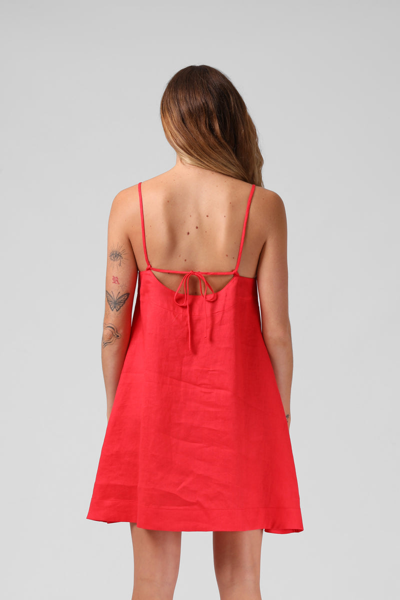 Antoinette Mini Dress - Poppy Red