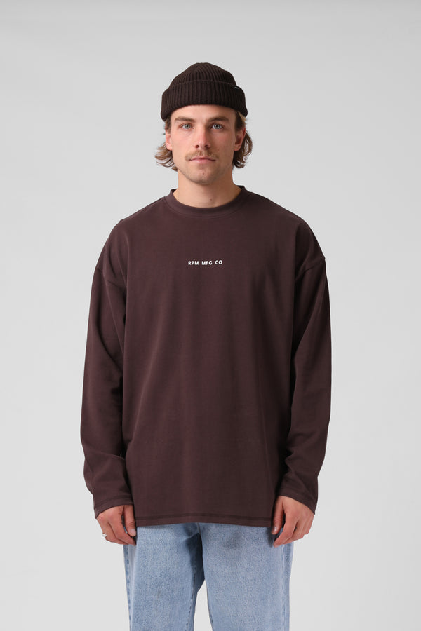 Sanded OS LS Tee - Rich Chocolate