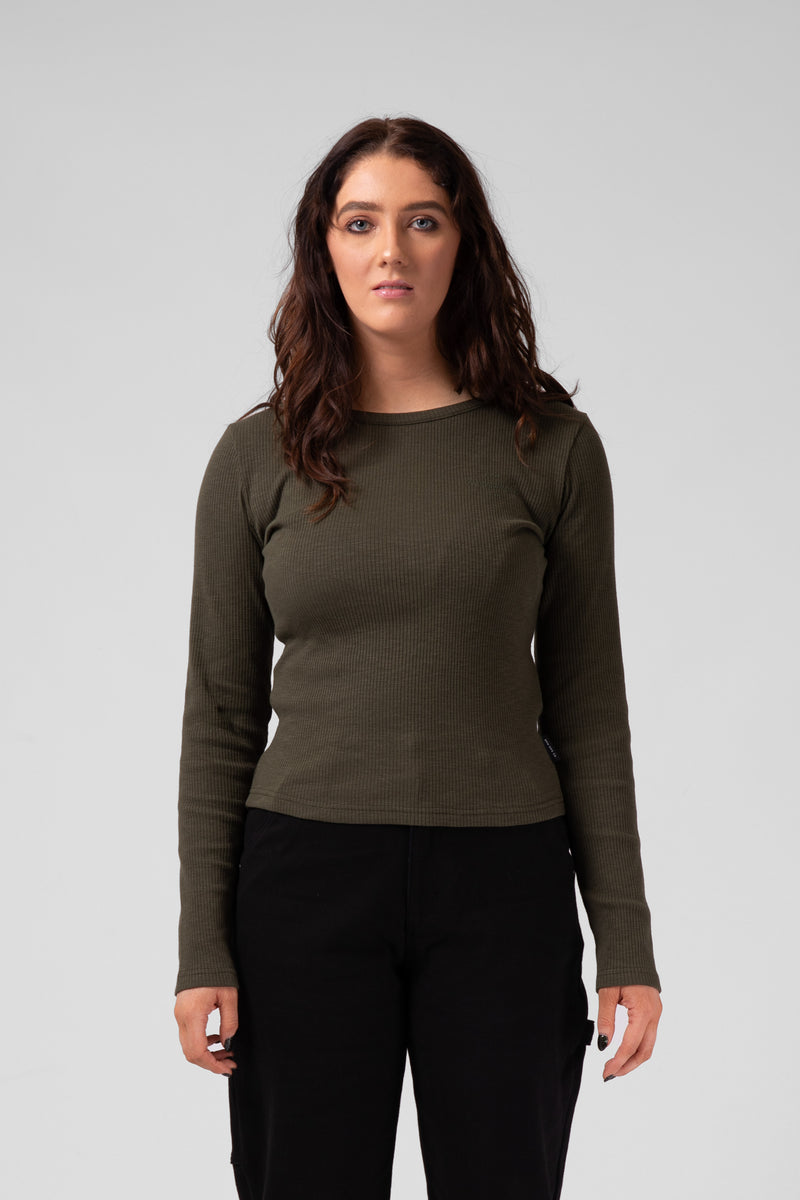 Ribbed LS Tee - Olive