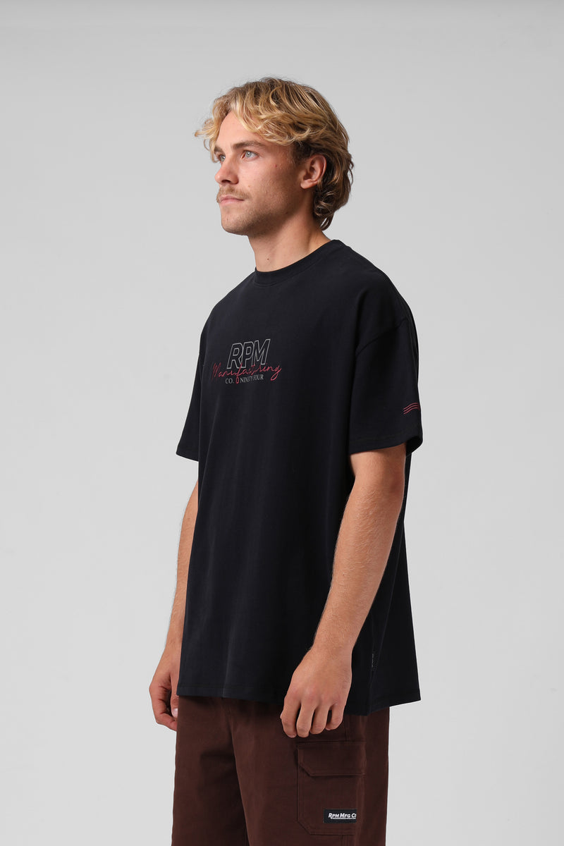 Sanded OS Print Tee - Black