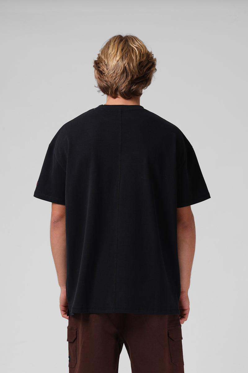 Sanded OS Print Tee - Black