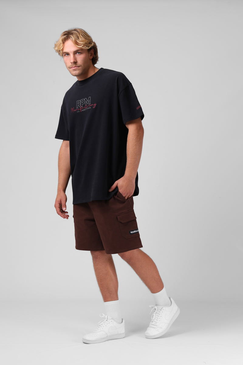 Sanded OS Print Tee - Black