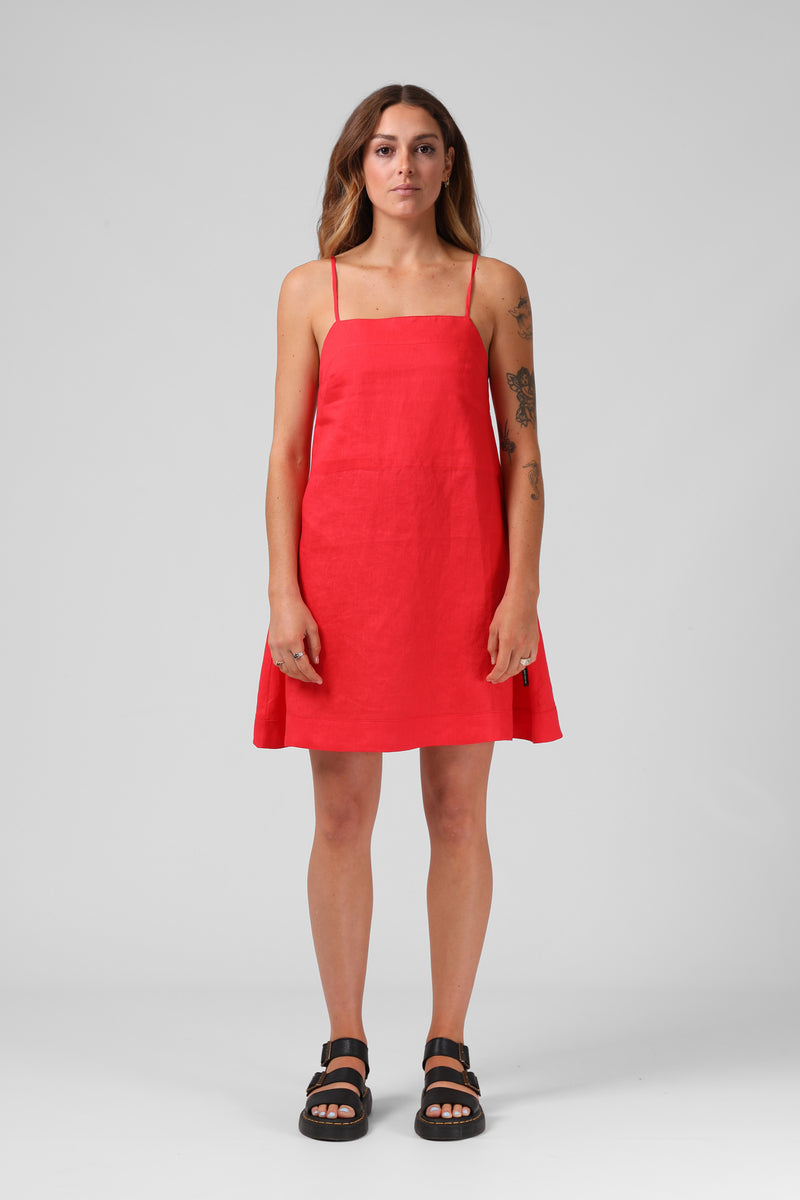 Antoinette Mini Dress - Poppy Red