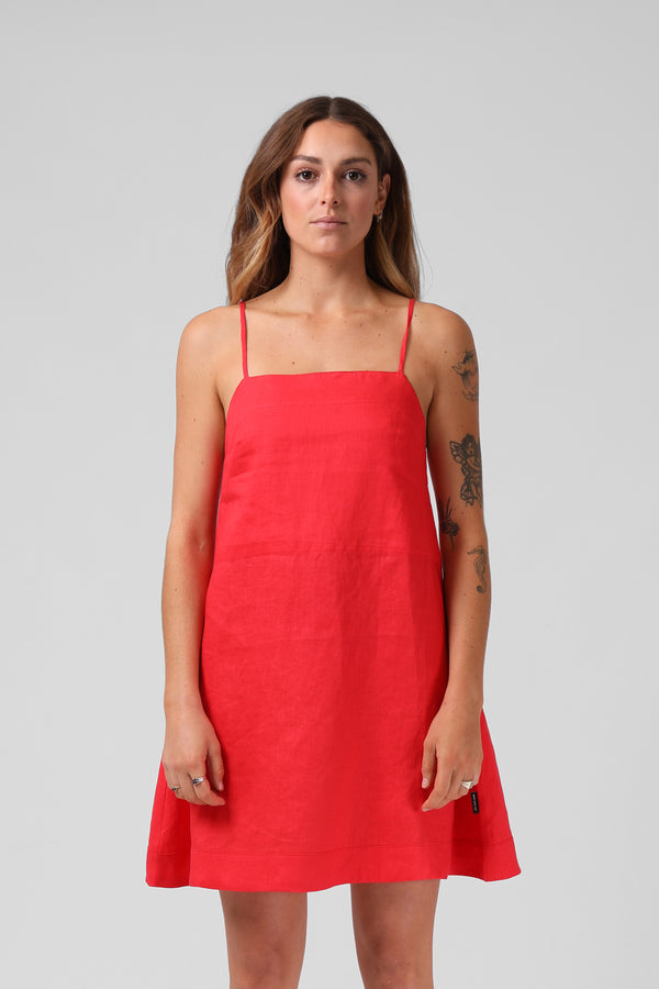 Antoinette Mini Dress - Poppy Red