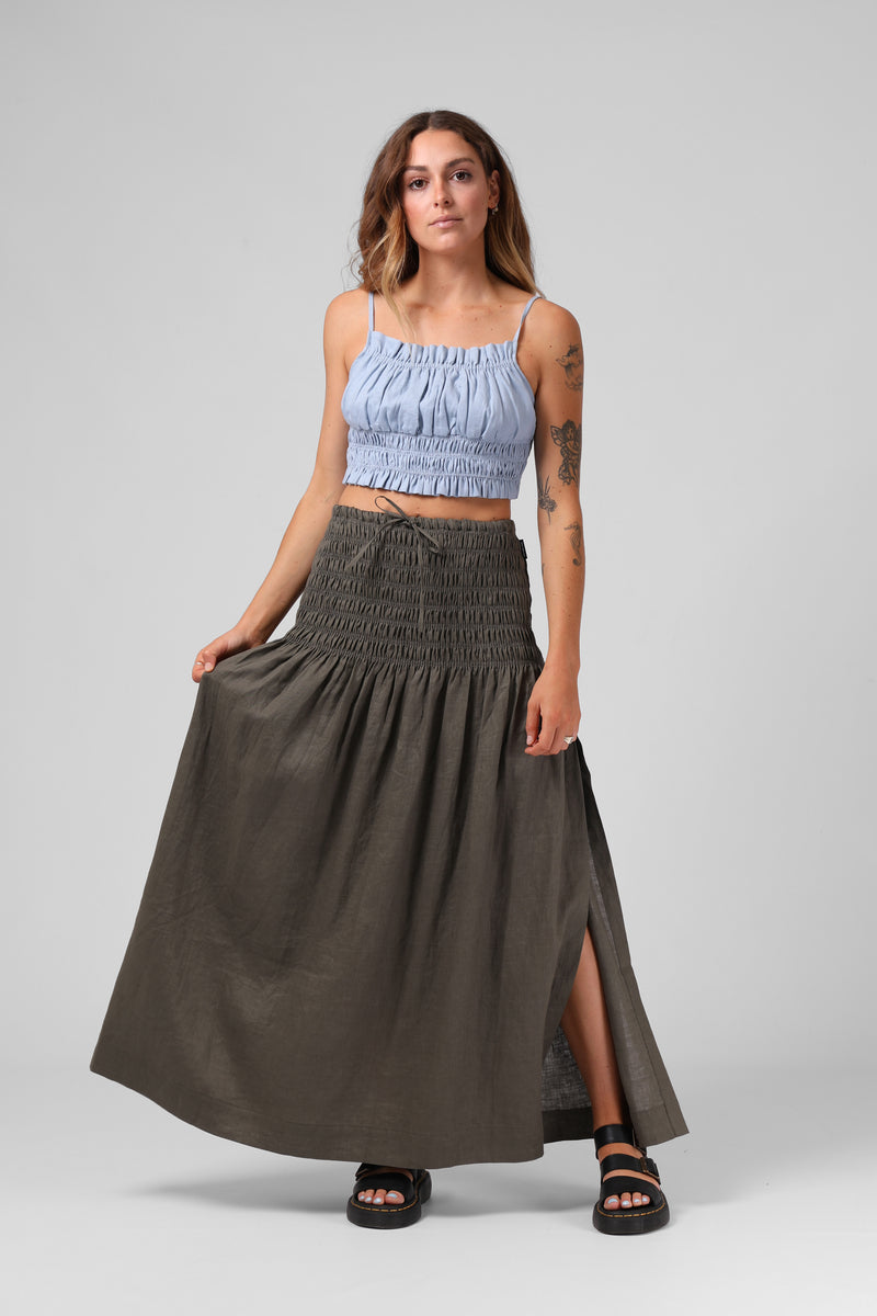 Shell Maxi Skirt - Khaki