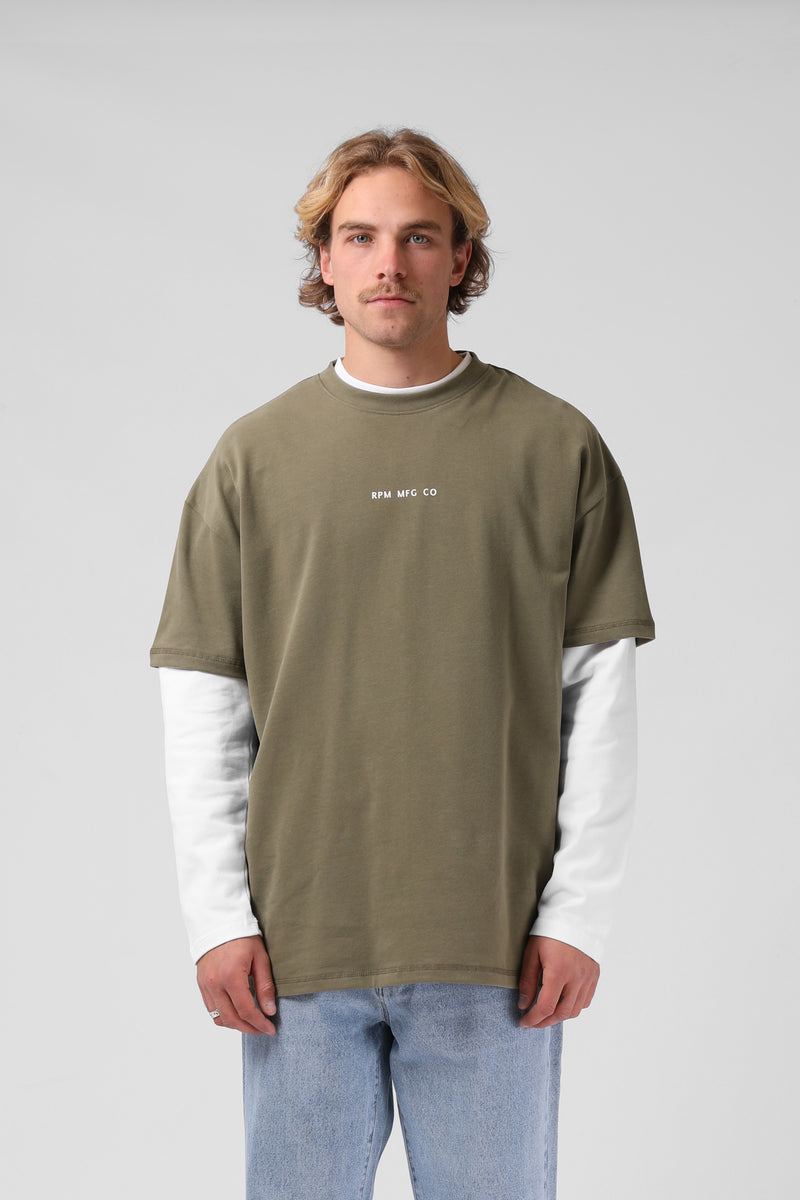 Sanded OS Tee - Vintage Sage