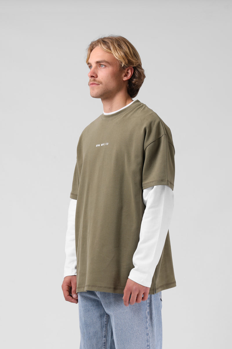 Sanded OS Tee - Vintage Sage