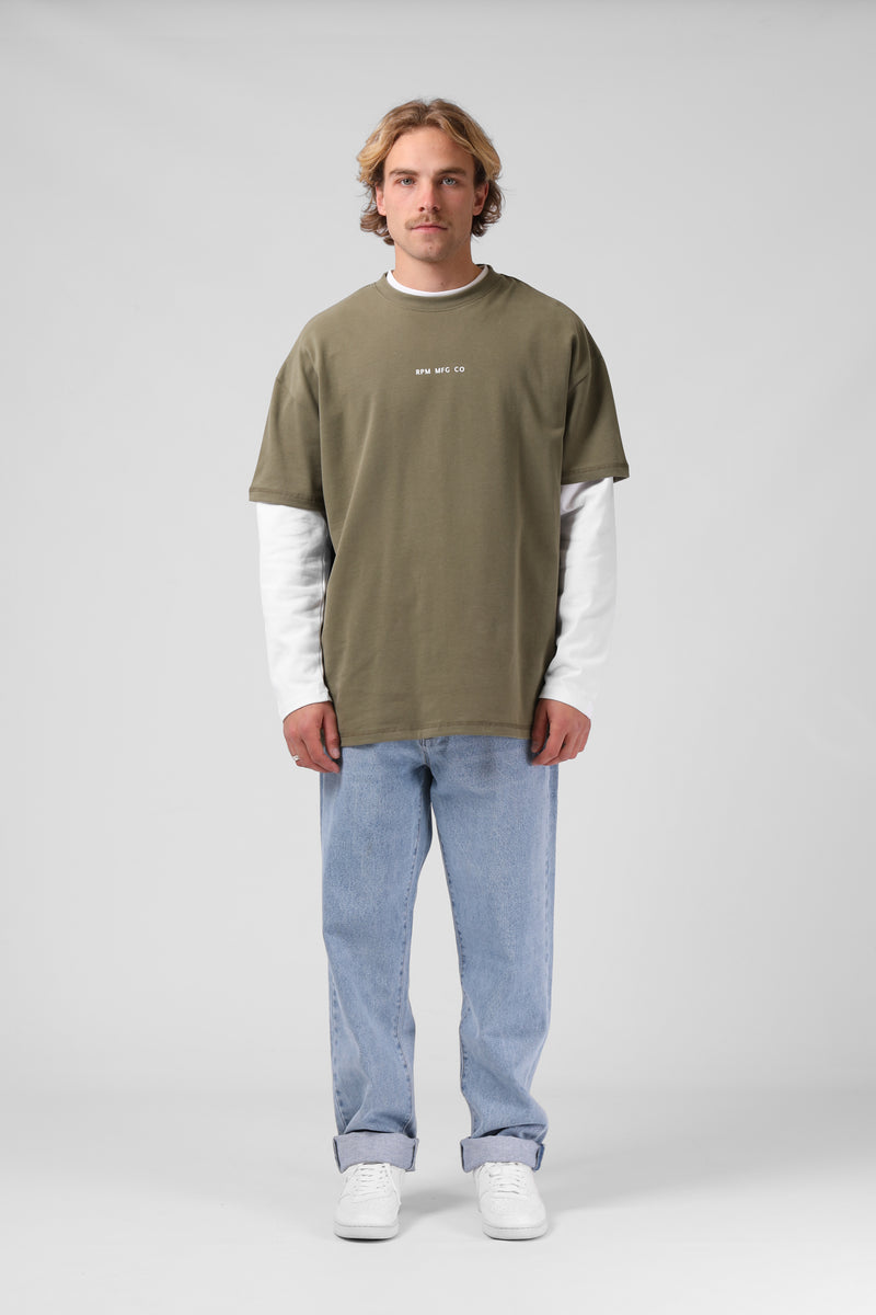 Sanded OS Tee - Vintage Sage