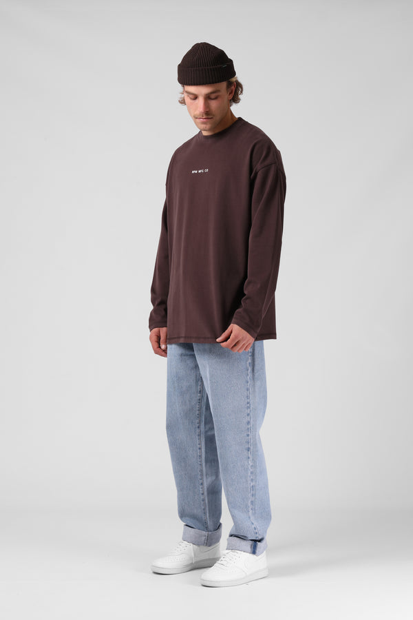 Sanded OS LS Tee - Rich Chocolate