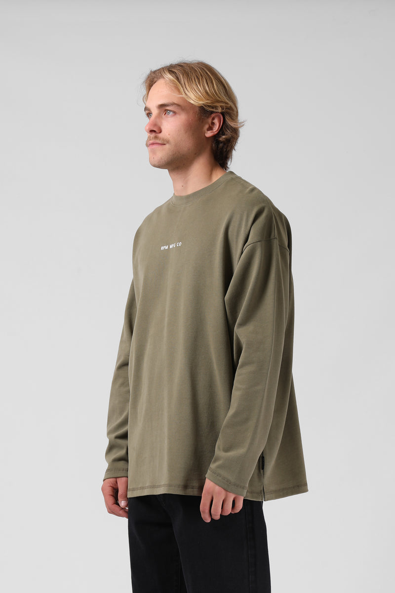 Sanded OS LS Tee - Vintage Sage