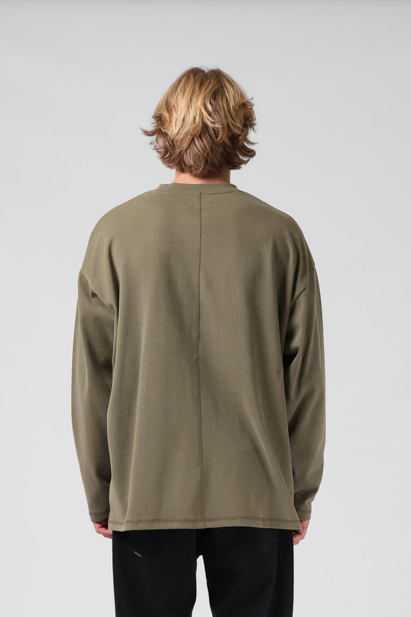 Sanded OS LS Tee - Vintage Sage