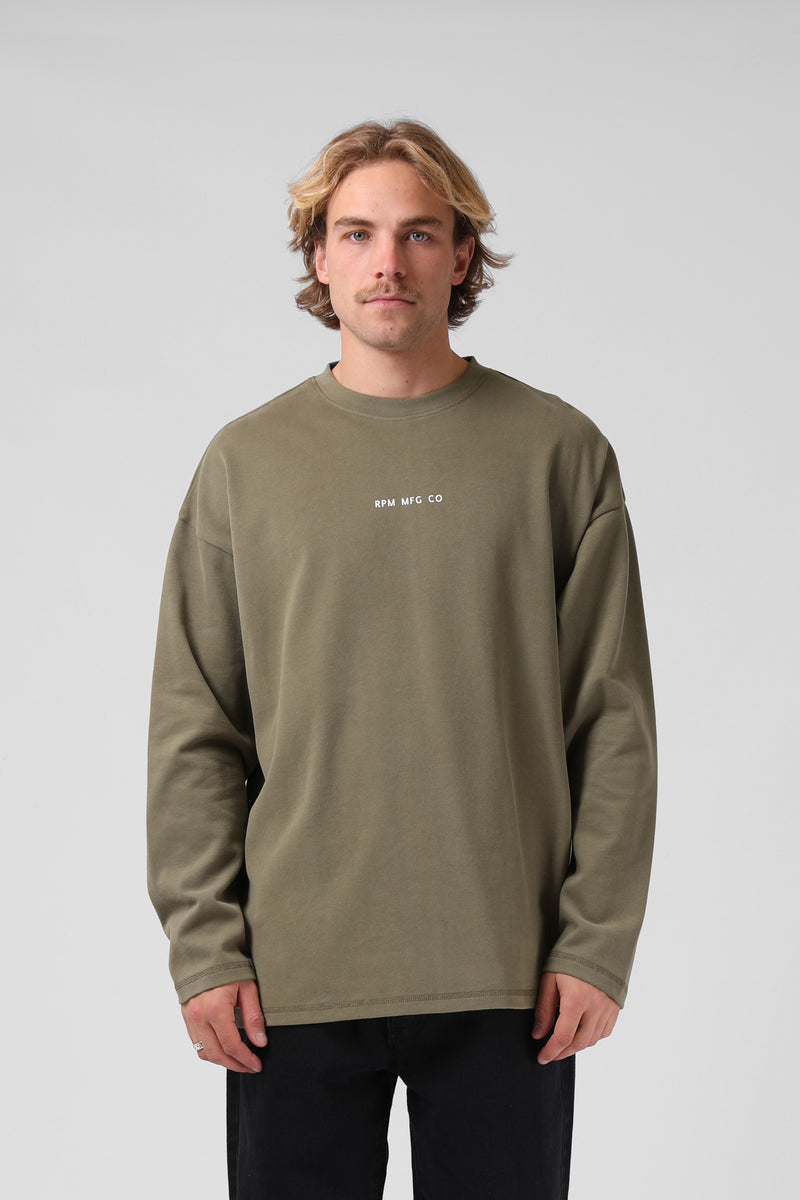 Sanded OS LS Tee - Vintage Sage