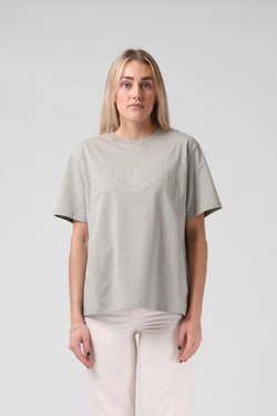 College Applique OS Tee - Abbey Stone