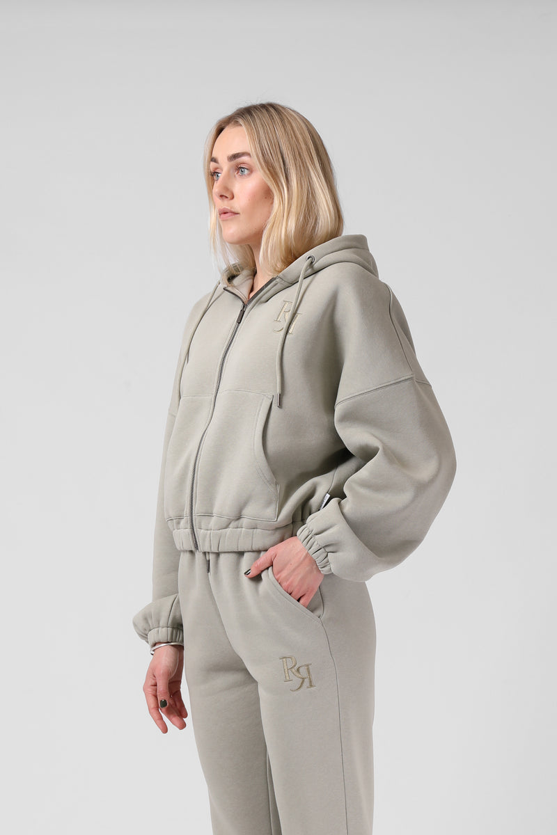 Binate Zip Thru Hood - Abbey Stone