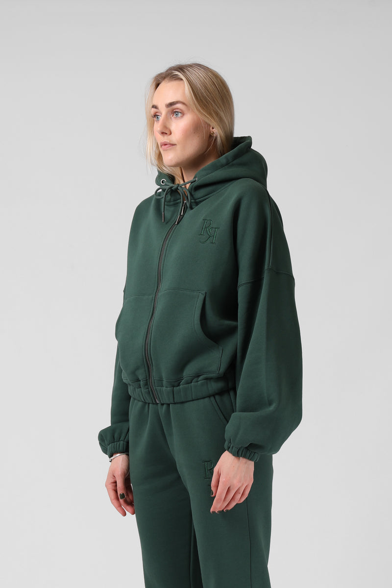 Binate Zip Thru Hood - Pine Needle