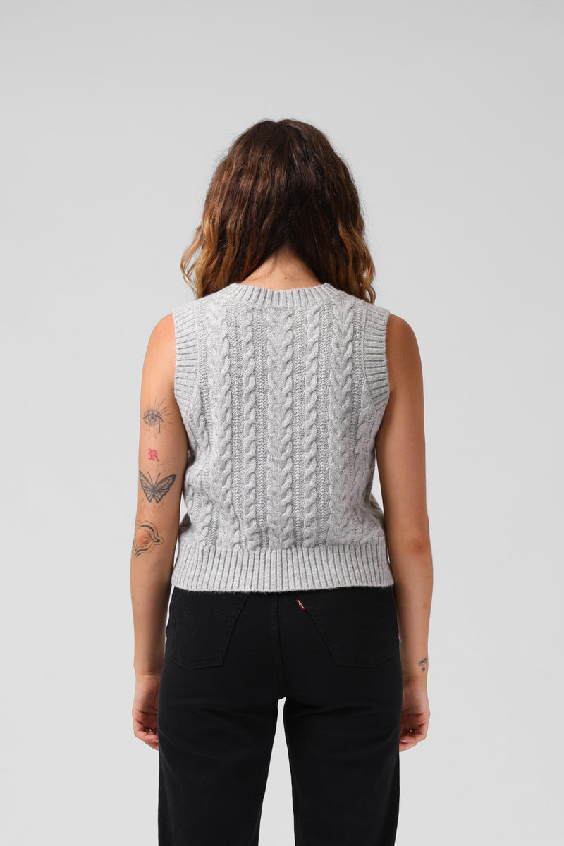 Knit Vest - Lt Grey Marl