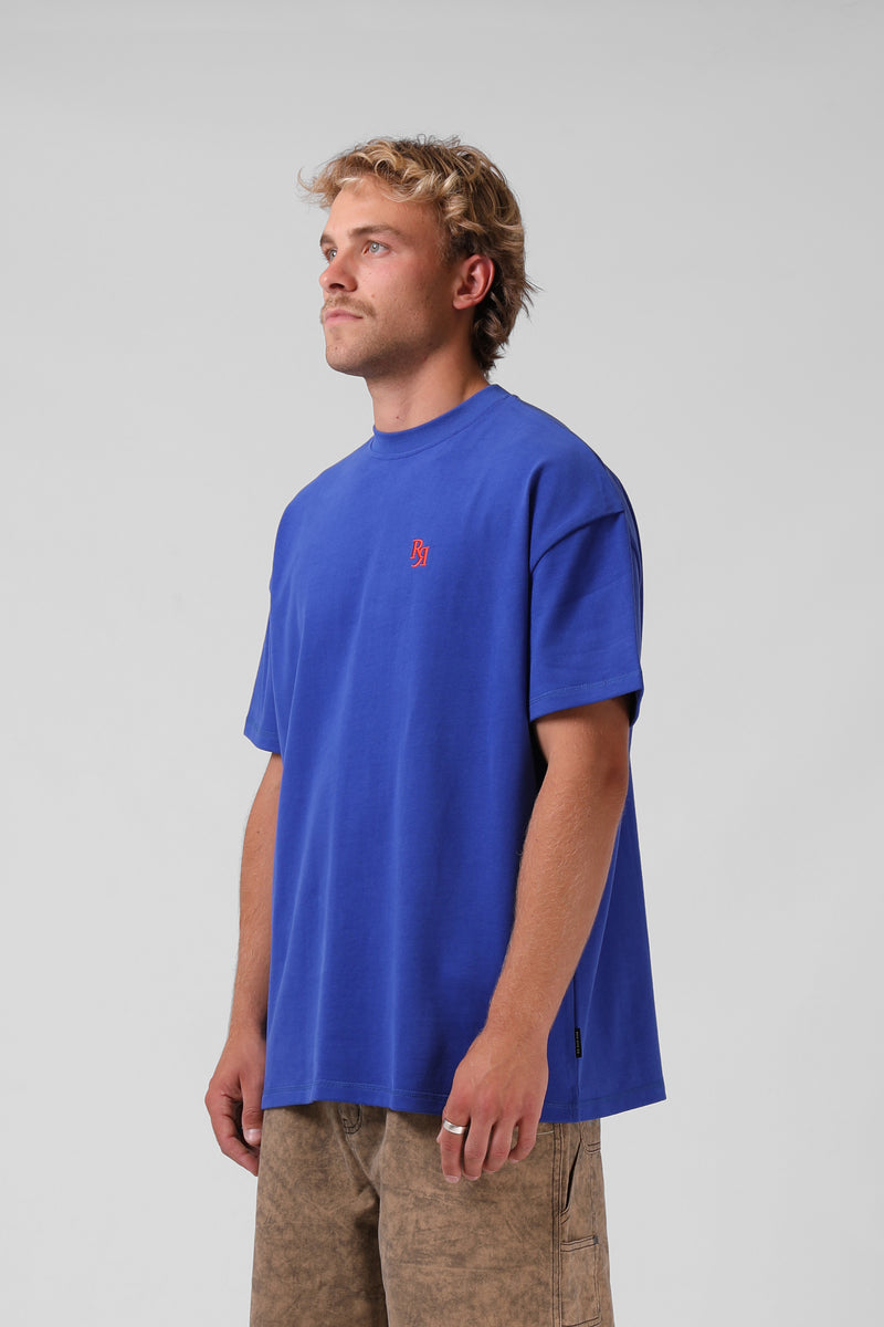 O/S Sanded Tee - Cobalt