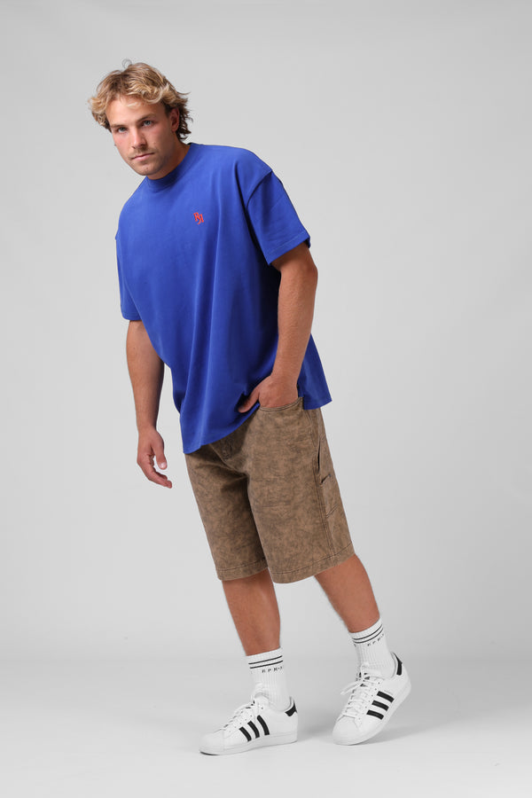 O/S Sanded Tee - Cobalt