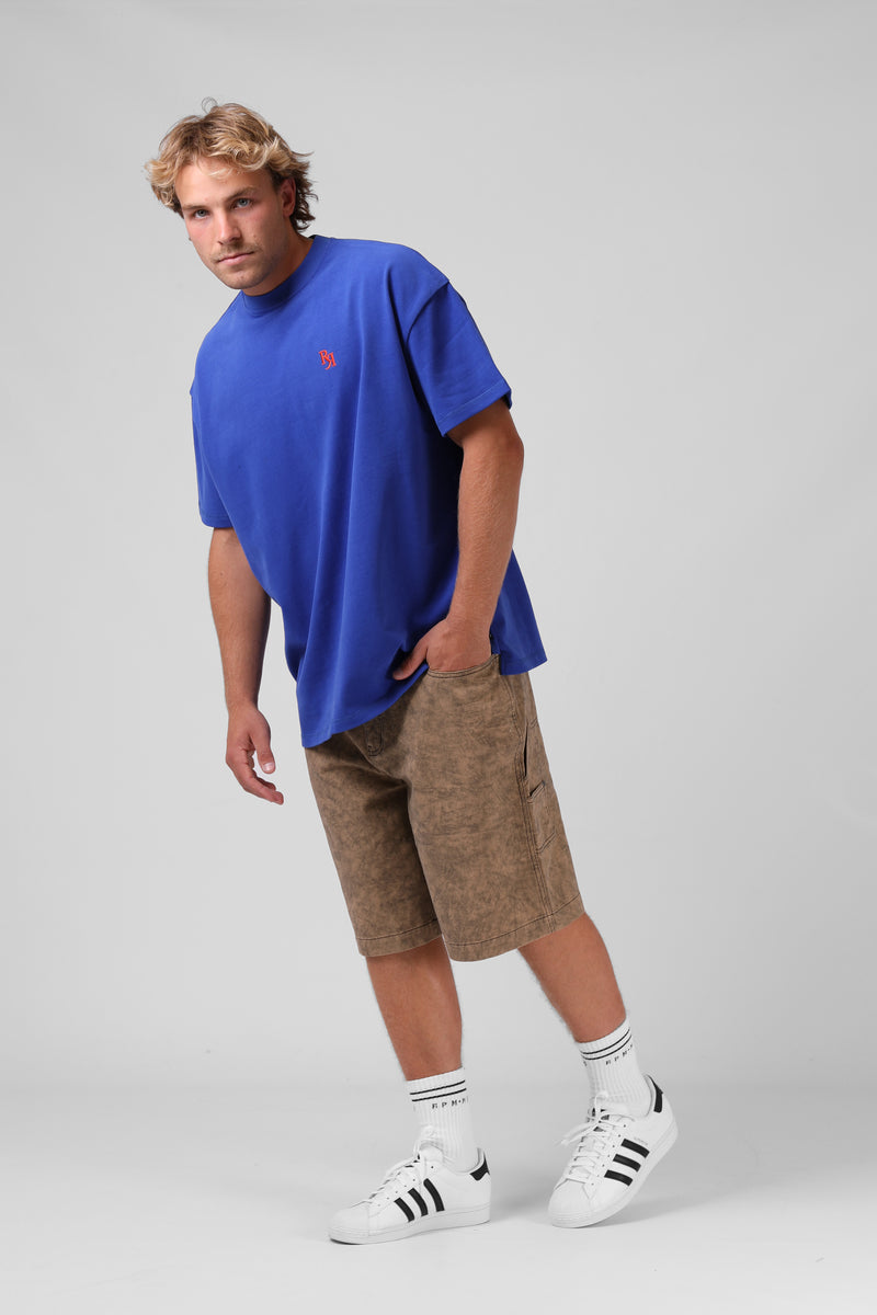 O/S Sanded Tee - Cobalt