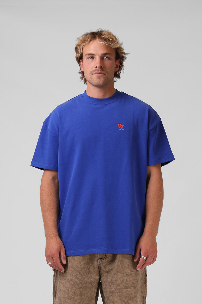O/S Sanded Tee - Cobalt