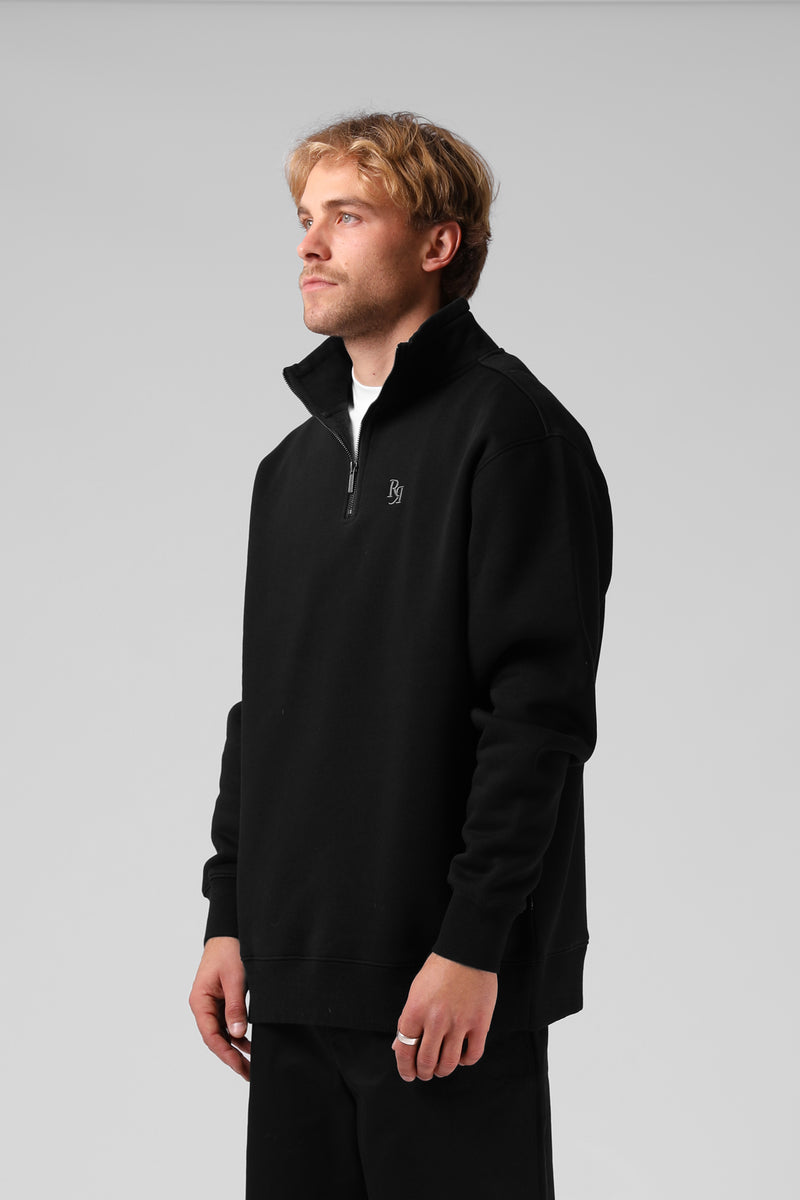Track 1/4 Zip Sweater - Black