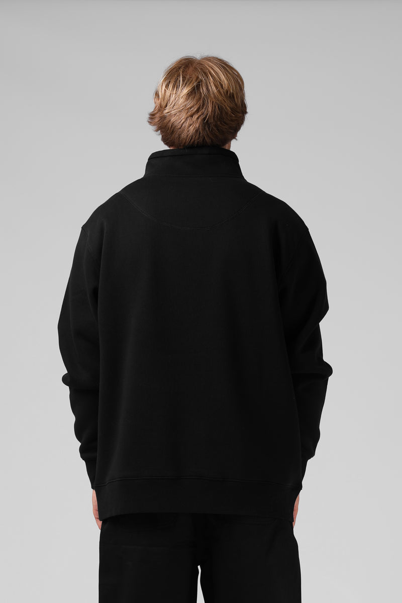 Track 1/4 Zip Sweater - Black