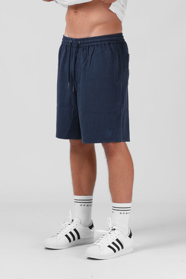Linen Short - Pacific Blue