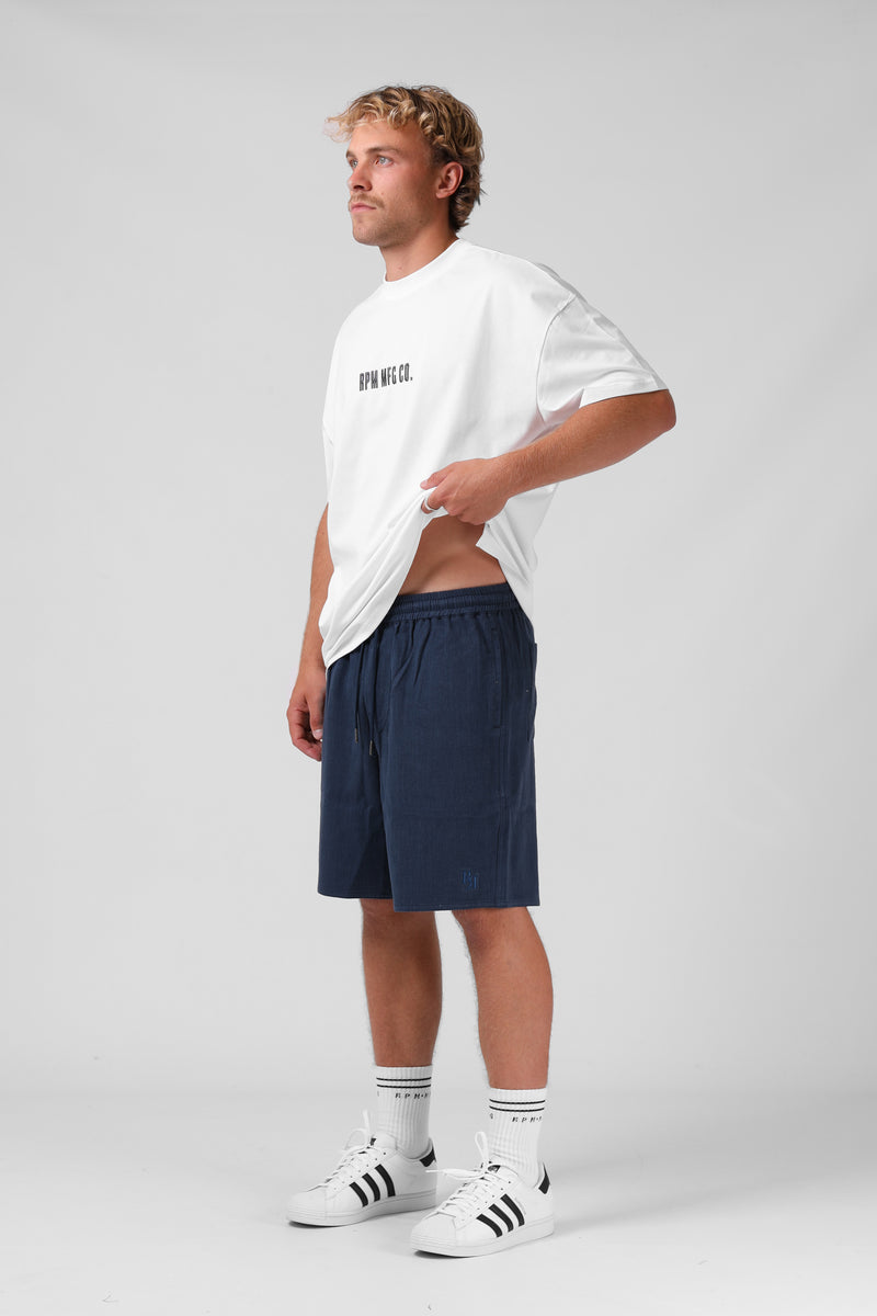 Linen Short - Pacific Blue
