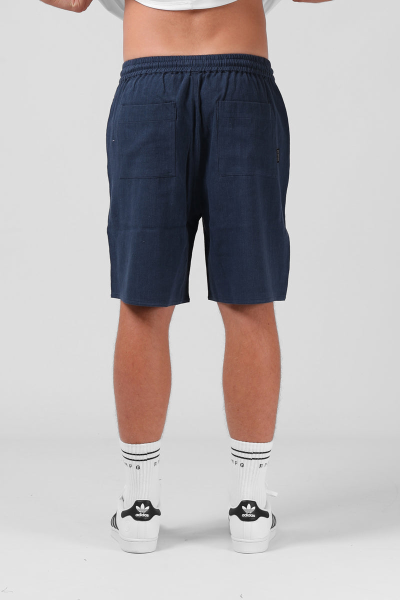 Linen Short - Pacific Blue