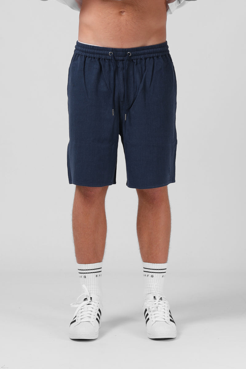Linen Short - Pacific Blue