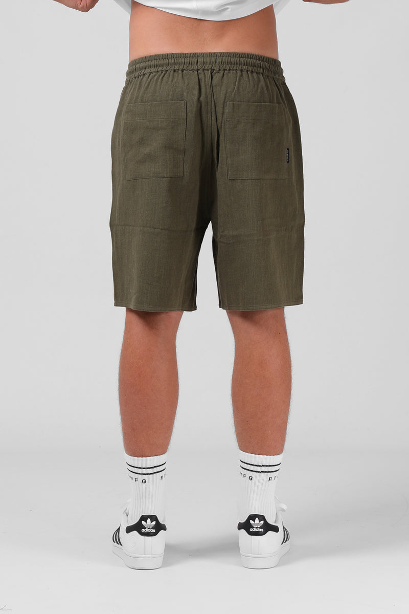 Linen Short - Dark Olive