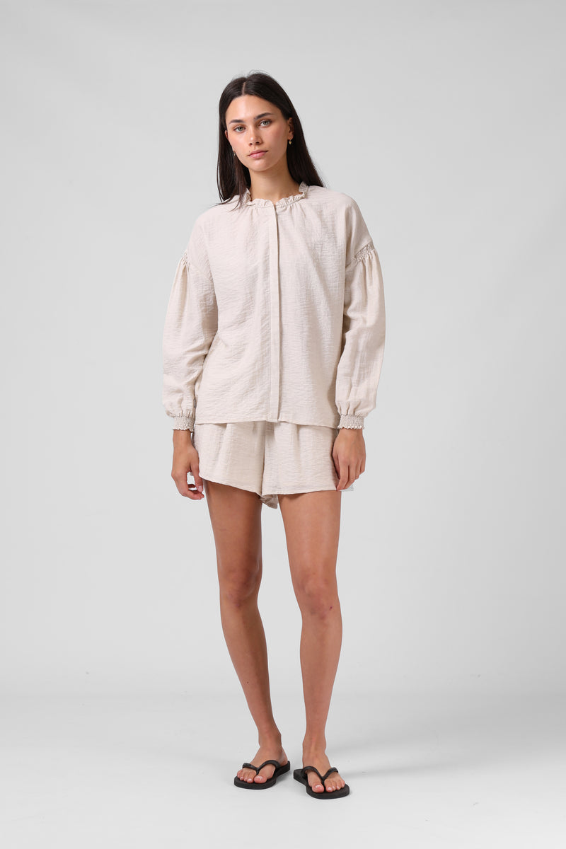 Olive Blouse - Oatmeal