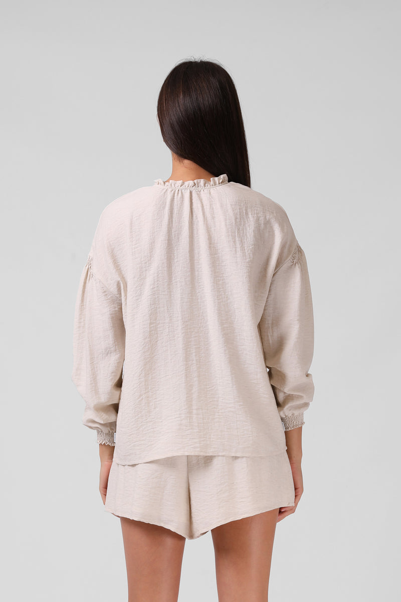 Olive Blouse - Oatmeal