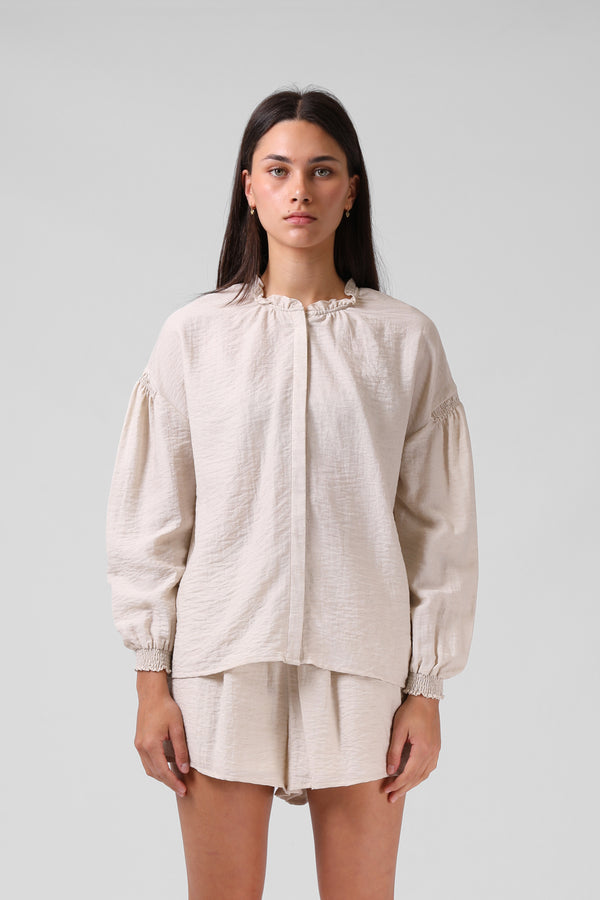 Olive Blouse - Oatmeal