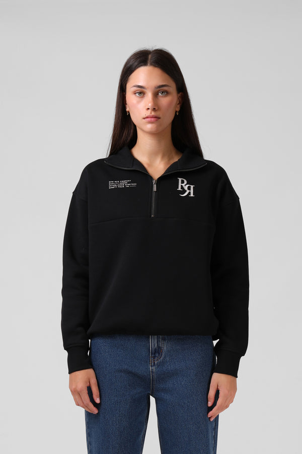 1/4 Zip Sweater - Black