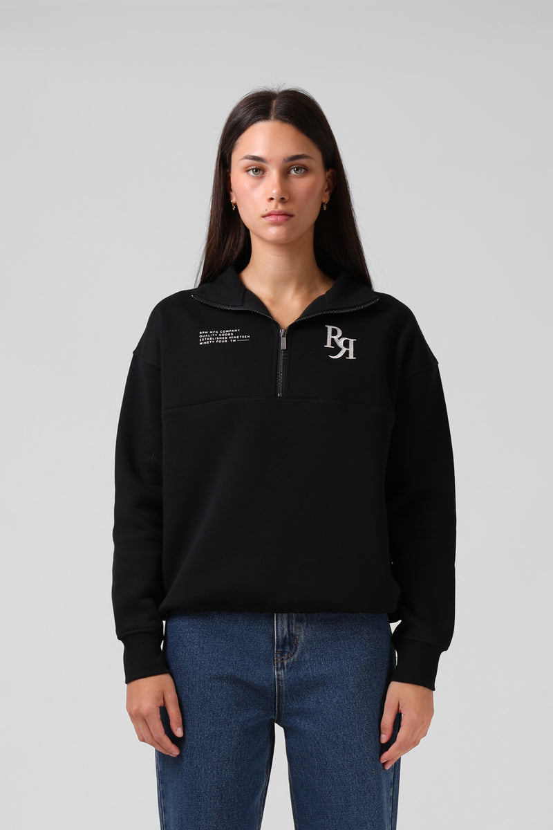 1/4 Zip Sweater - Black
