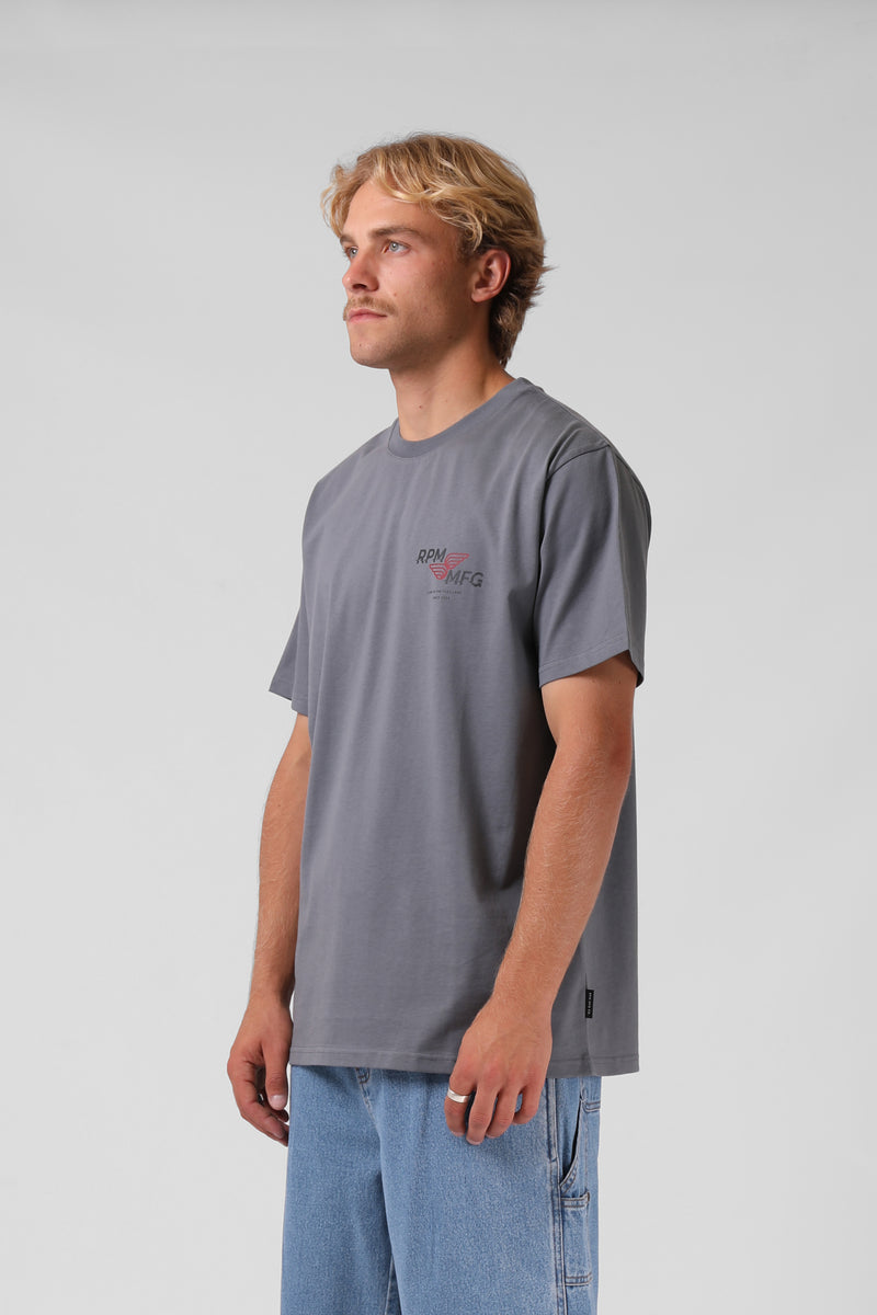 Fast Lane Tee - Steel Grey