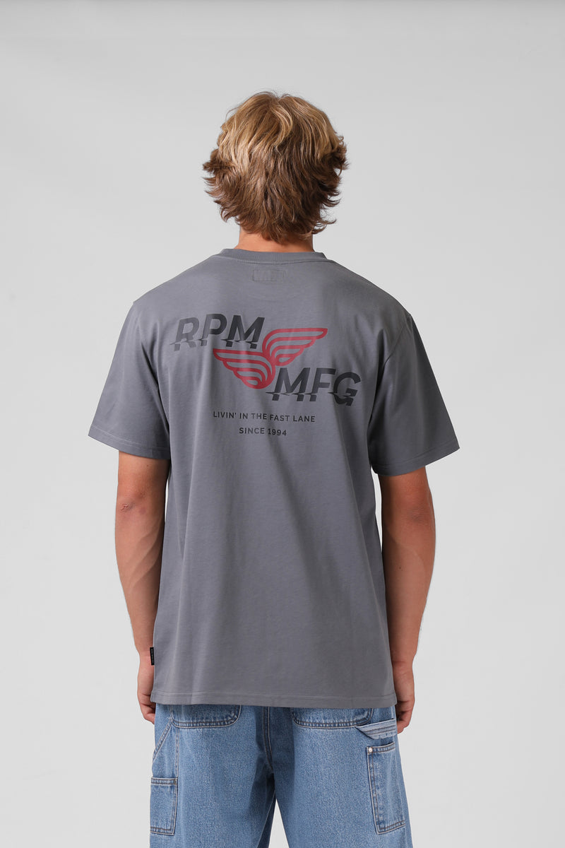 Fast Lane Tee - Steel Grey