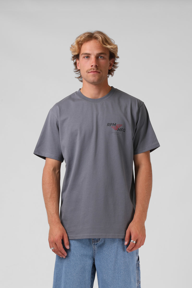 Fast Lane Tee - Steel Grey
