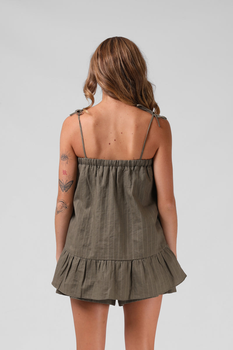 Tilly Top - Olive Textured