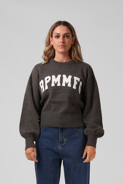 Ayla Varsity  Knit - Khaki