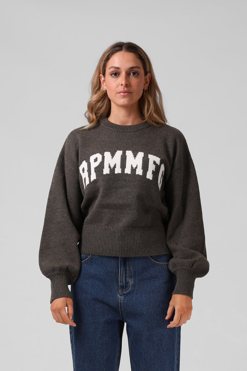 Ayla Varsity  Knit - Khaki