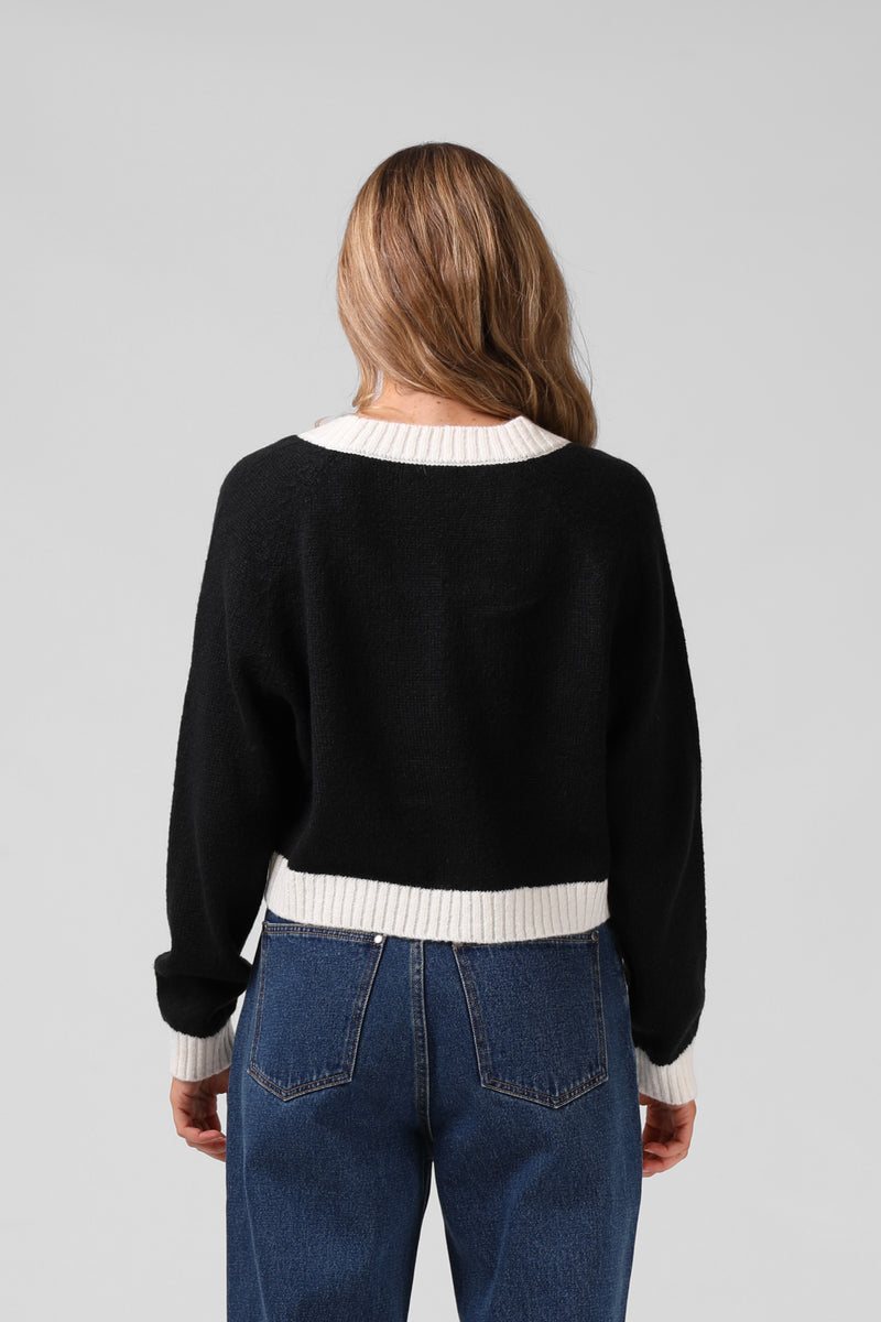 Cropped Cardigan - Black