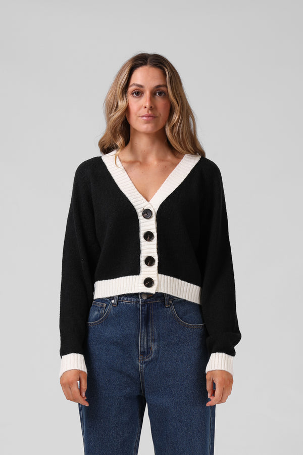 Cropped Cardigan - Black