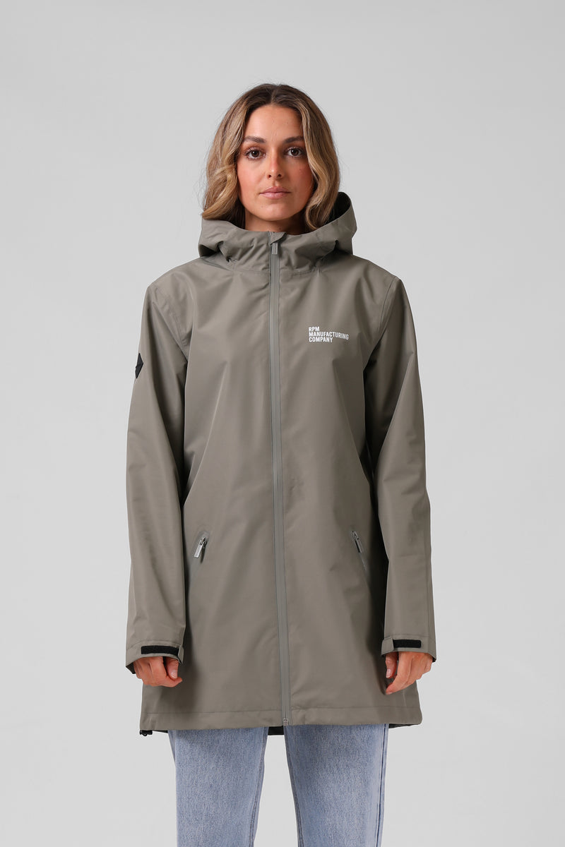 Womens Raincoat - Grey Sage