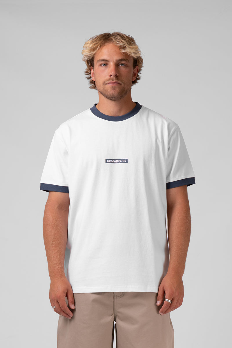 Ringer Tee - White