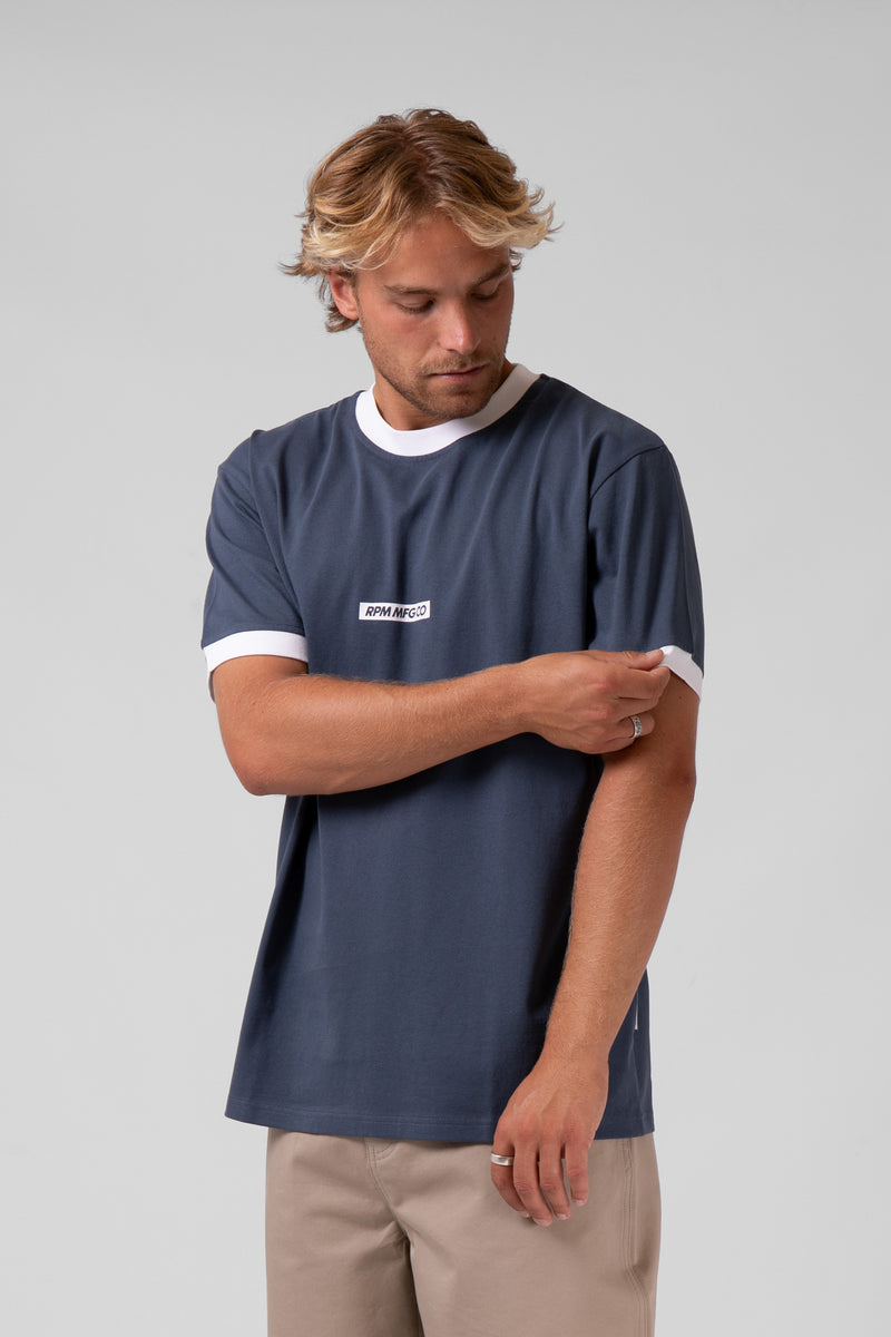 Ringer Tee - Slate Blue