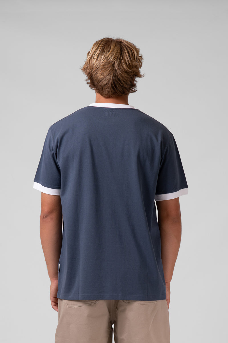 Ringer Tee - Slate Blue