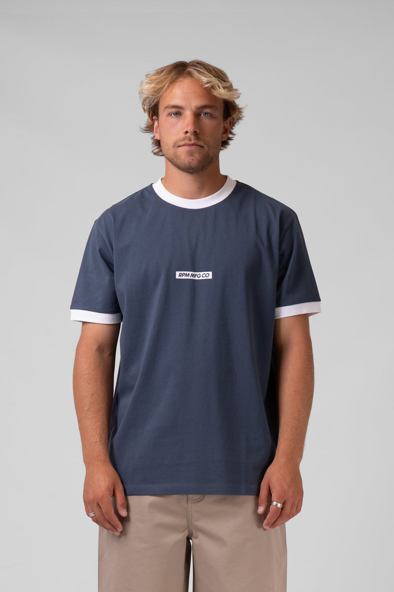 Ringer Tee - Slate Blue