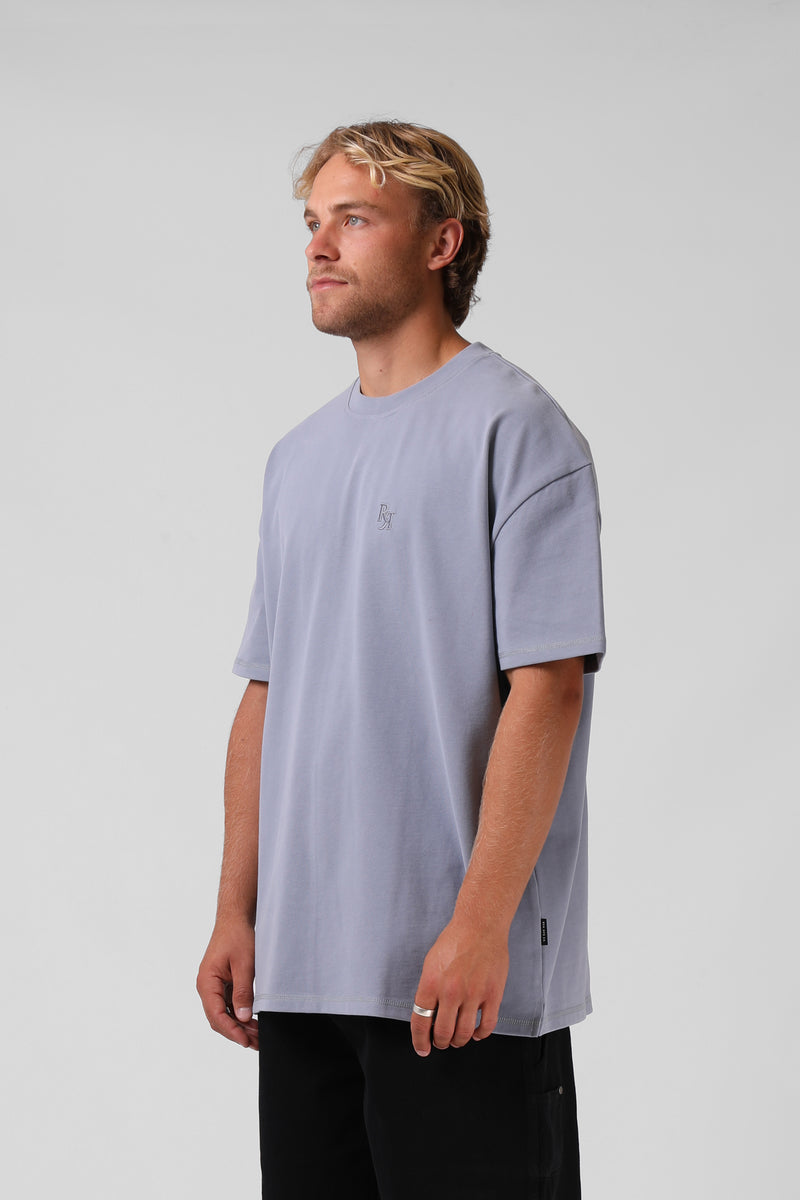 Sanded OS Tee - Dusty Blue